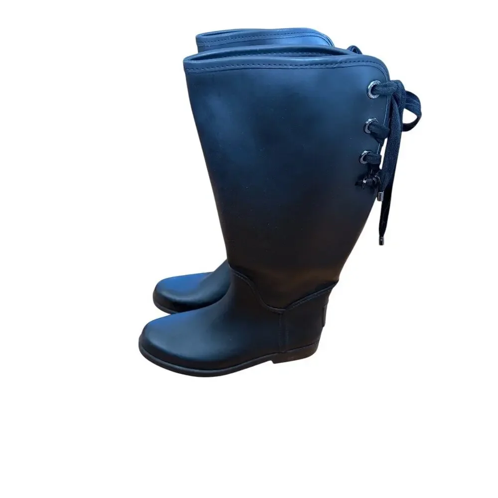 Coach Tristee Matte Black Tall Rain Boots - Picture 5 of 10
